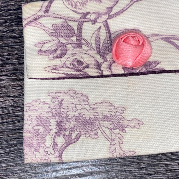 Les Chics de Claire Paris Small Canvas Make Up Cosmetic Bag Wallet Floral - Picture 4 of 10